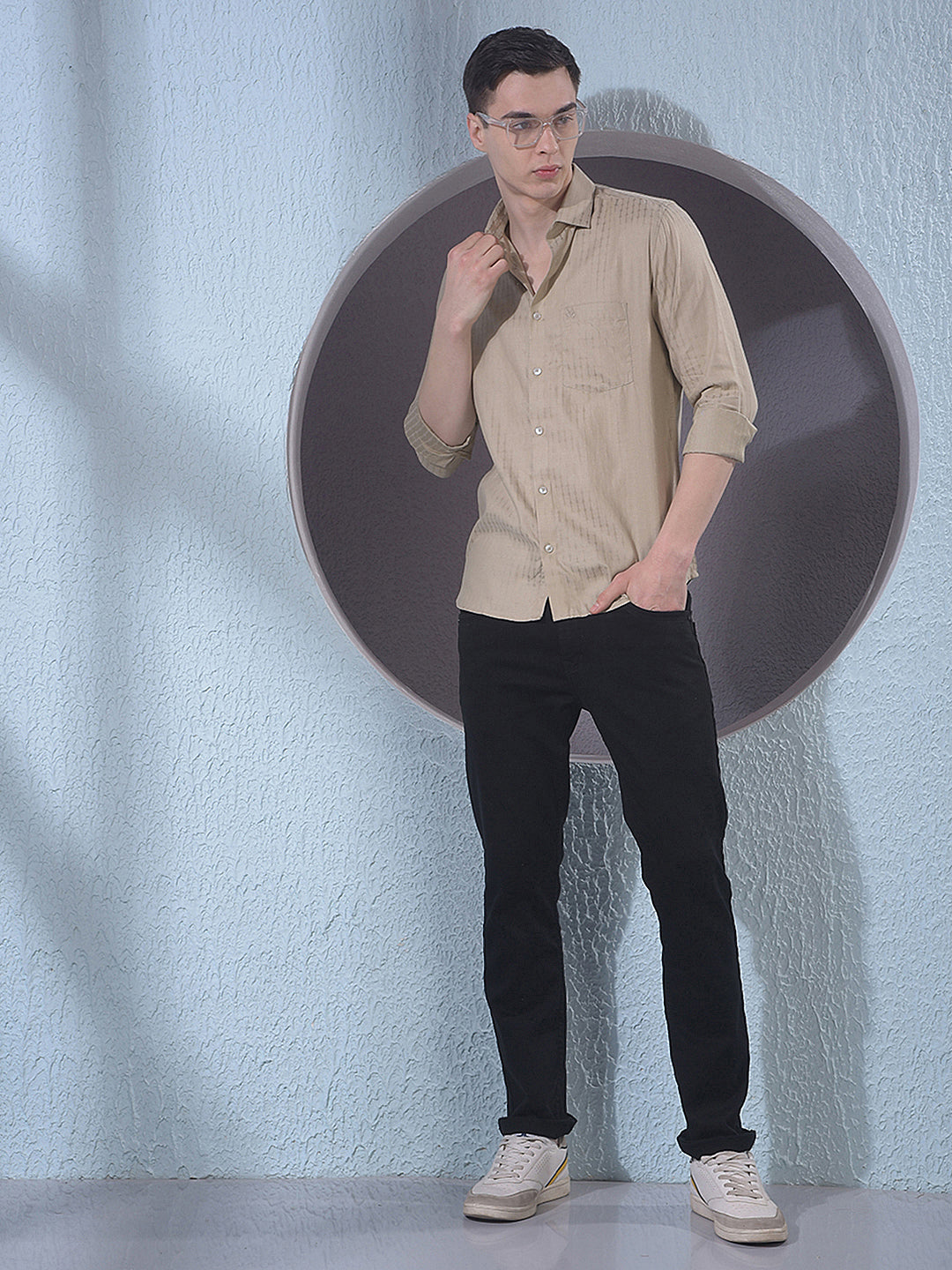 Classic Olive Jacquard Shirt