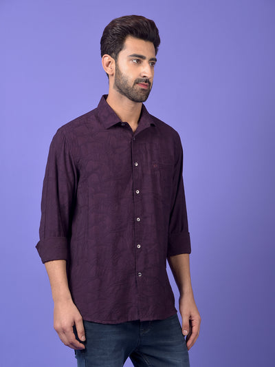 Wine Jacquard Shirt