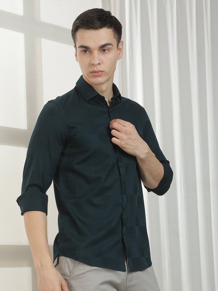 Green Printed 100% cotton Shirt
