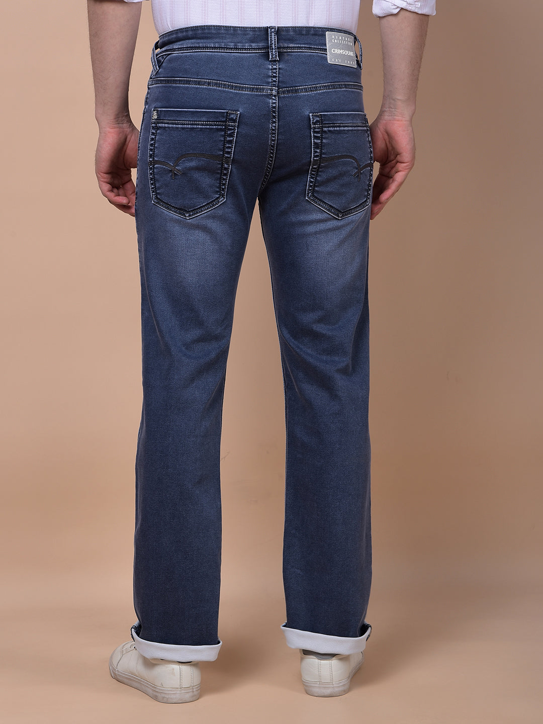 Navy Blue Straight Jeans