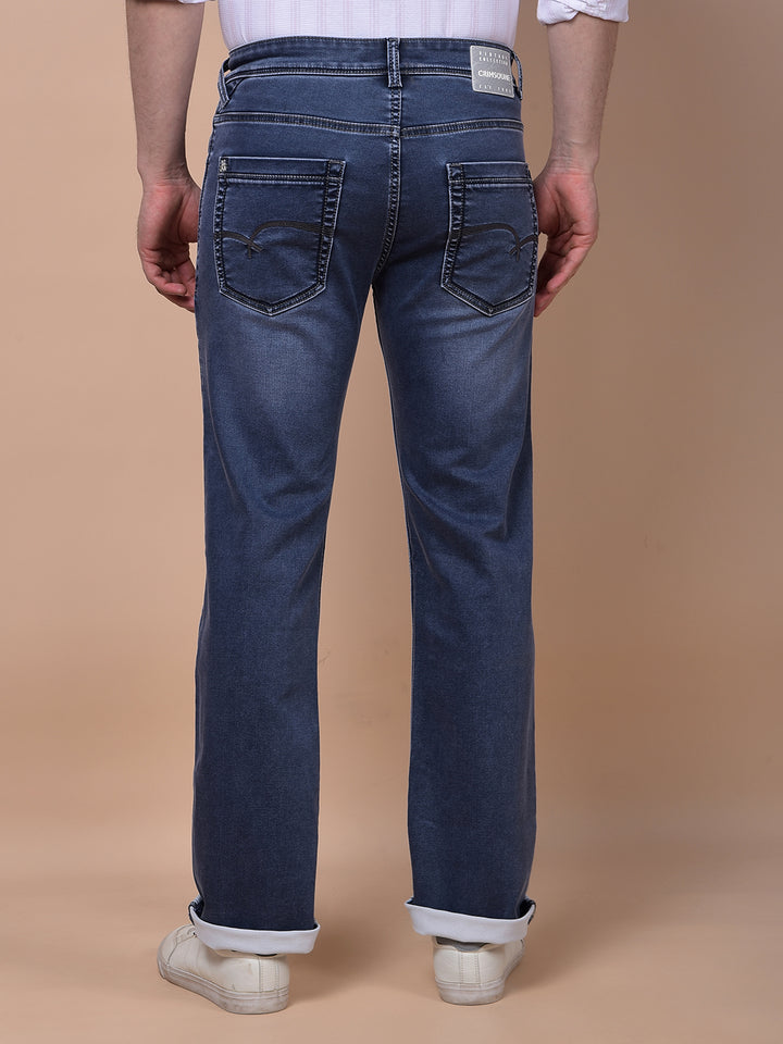 Navy Blue Straight Jeans