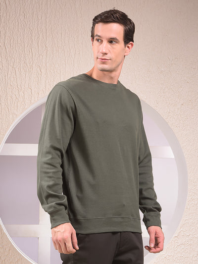Green Jacquard 100% Cotton Sweatshirt