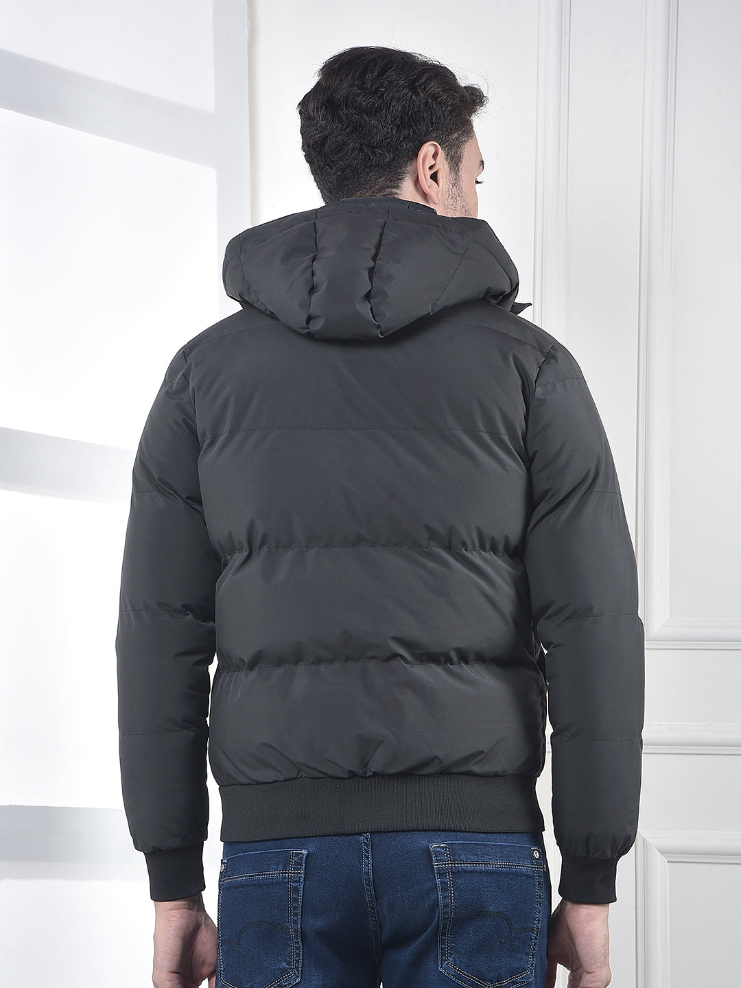 Black Hooded Padded Jacket