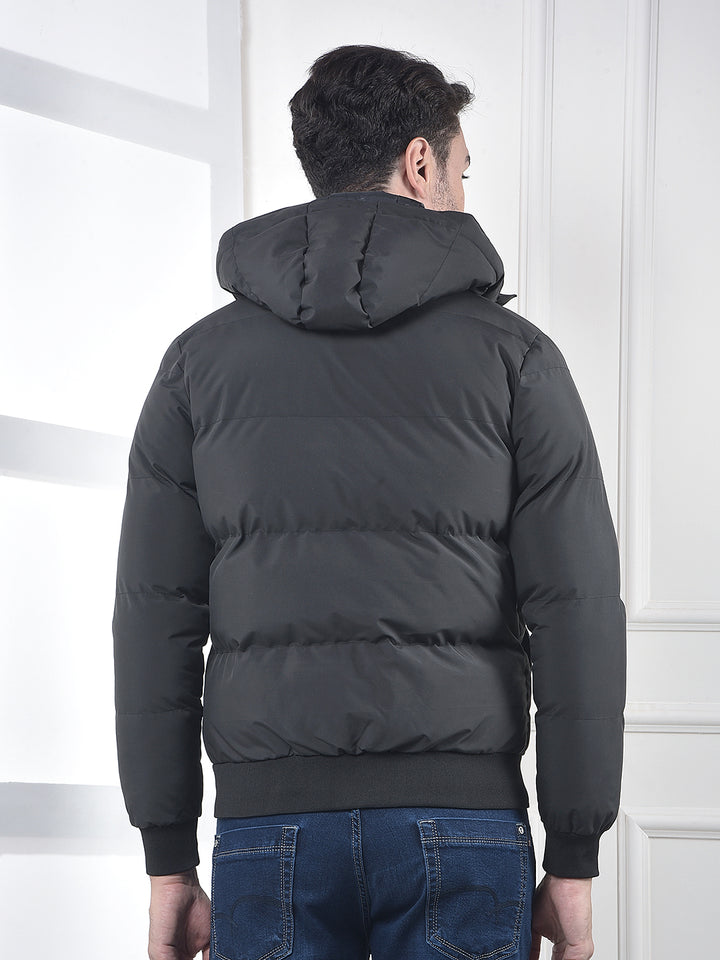 Black Hooded Padded Jacket