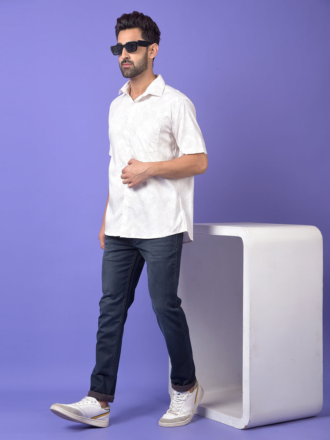 White Printed Shirt