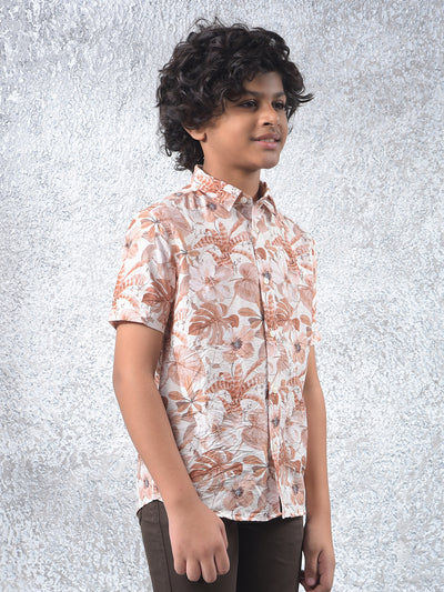 Brown Floral Print Shirt