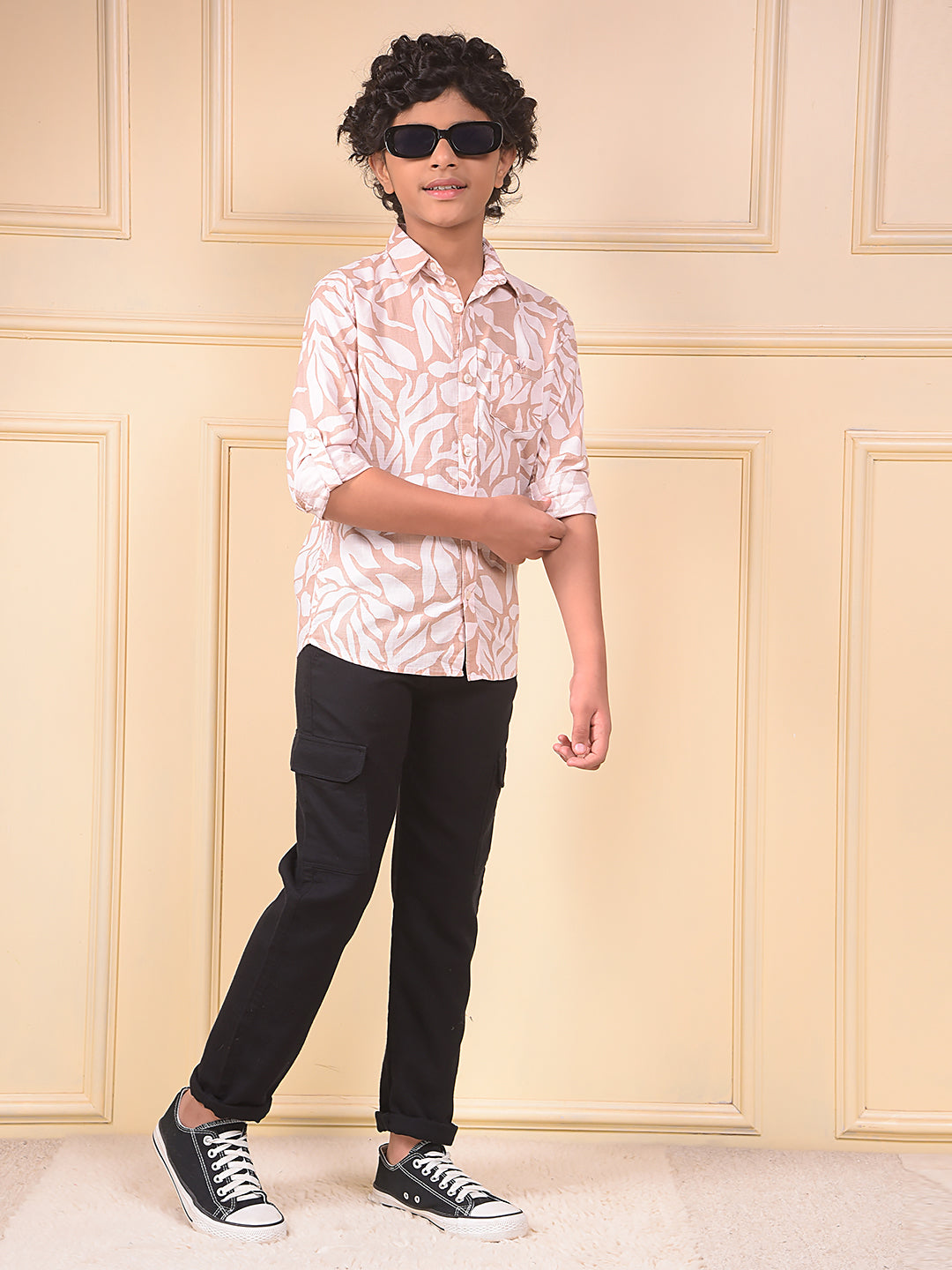 Black 100% Cotton Cargo Trousers