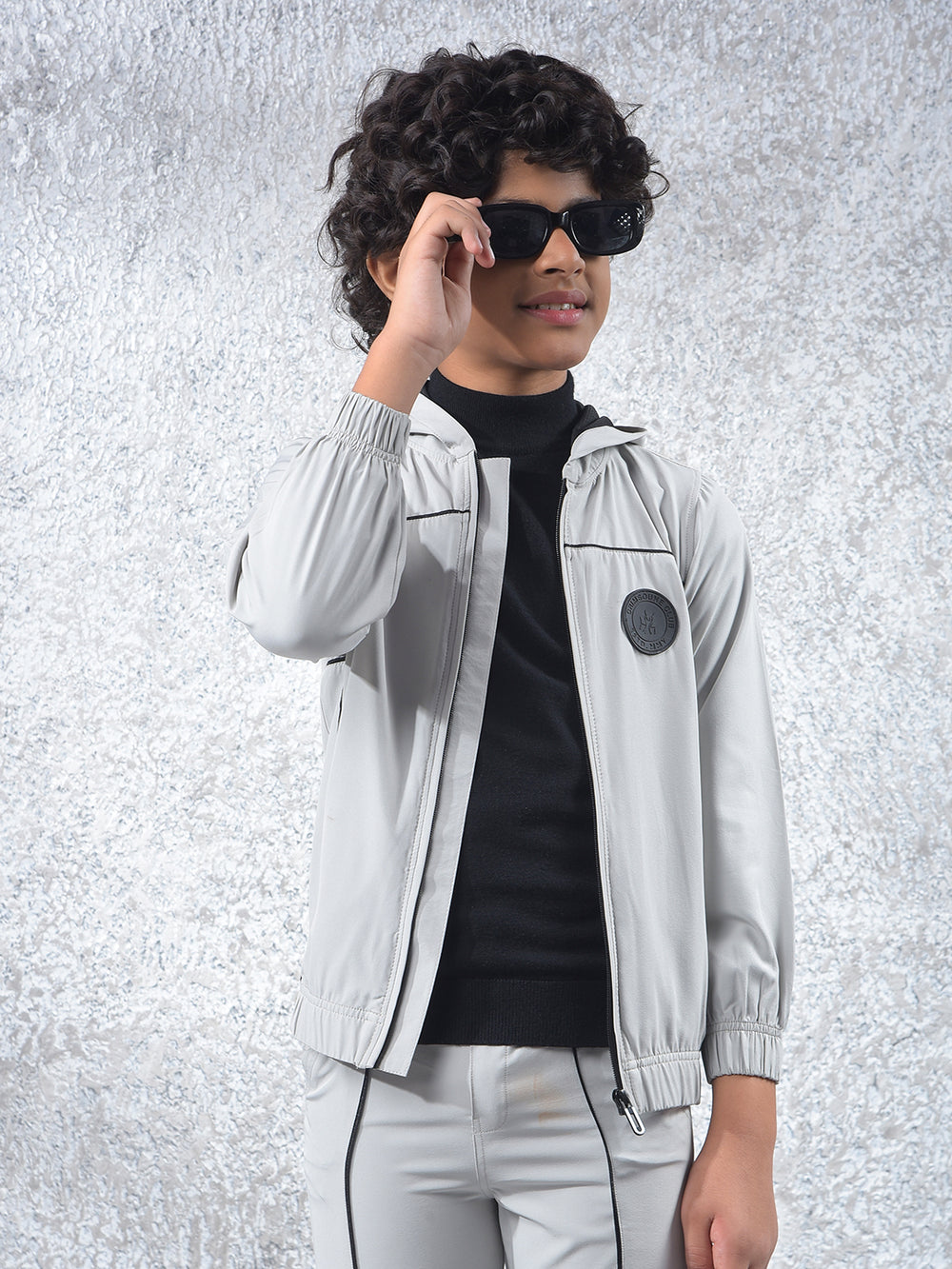 Grey Hooded Neck Sweatshirt