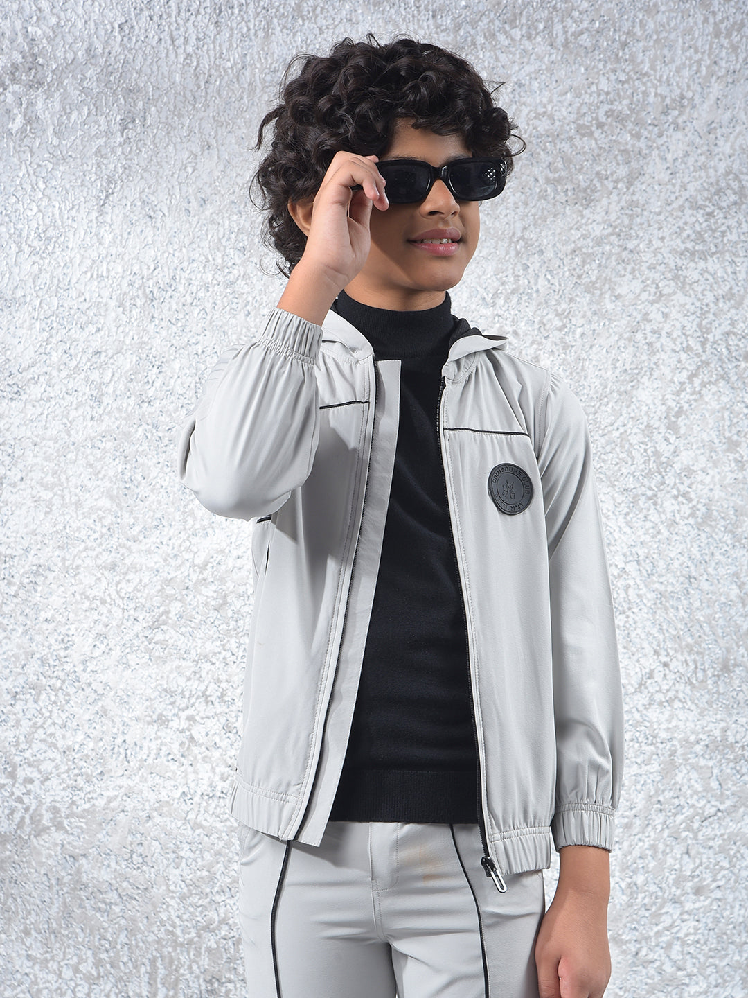 Grey Hooded Neck Sweatshirt