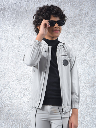 Grey Hooded Neck Sweatshirt