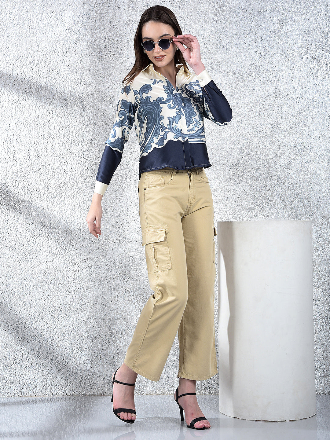 Azure Blossom Print Shirt