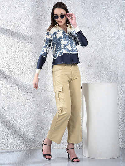 Azure Blossom Print Shirt
