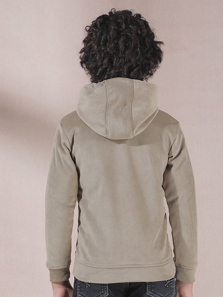 Beige Hooded Neck Sweatshirt