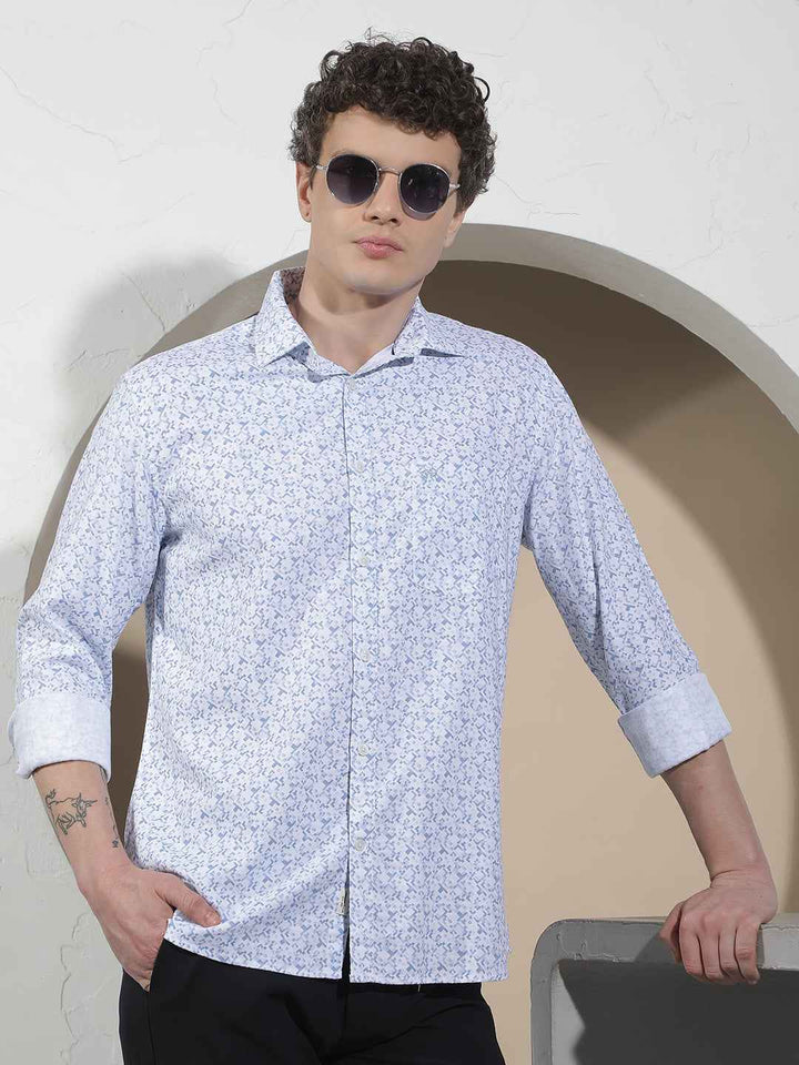 Arctic Blue Printed Shirt
