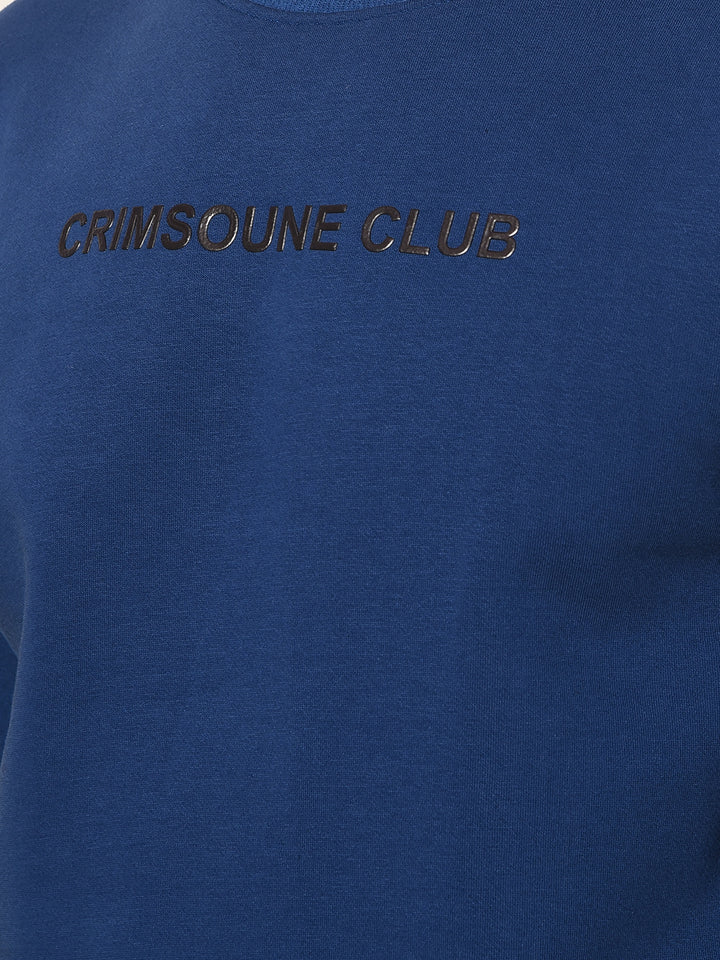 Classic Blue Cotton Sweatshirt With Brand Logo