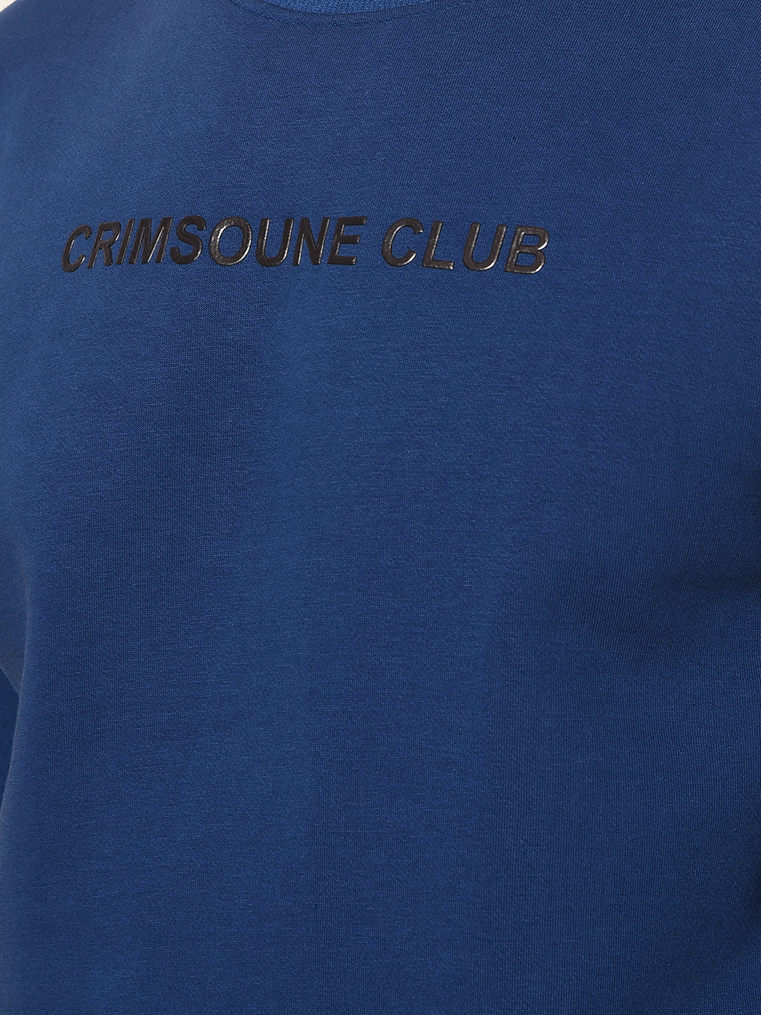 Classic Blue Cotton Sweatshirt With Brand Logo