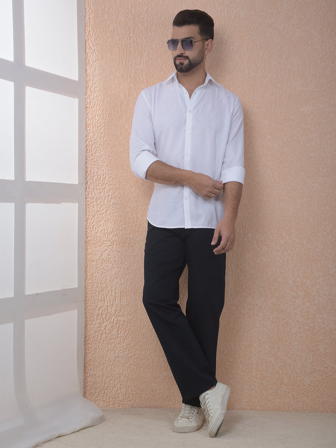 Straight Navy Blue Trousers