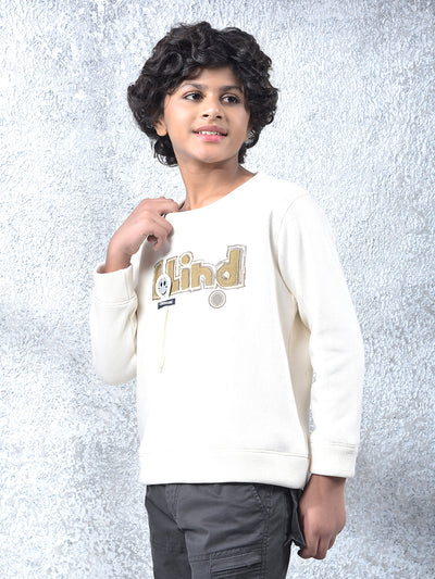 Cream Embellished Sweatshirt