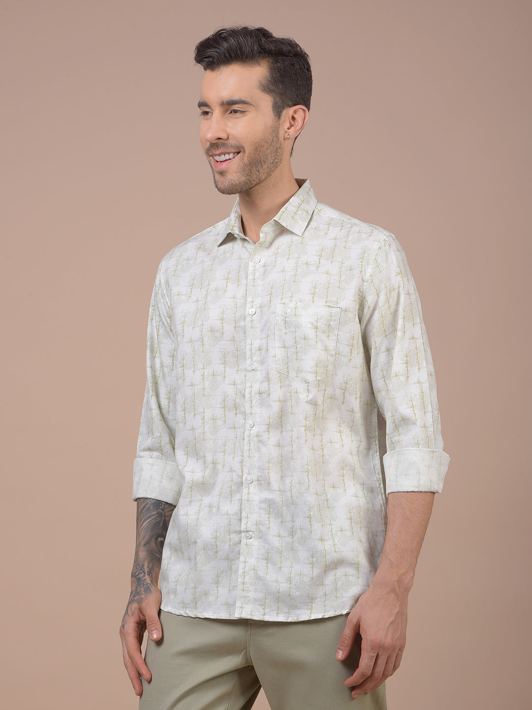 Green Printed Shirt