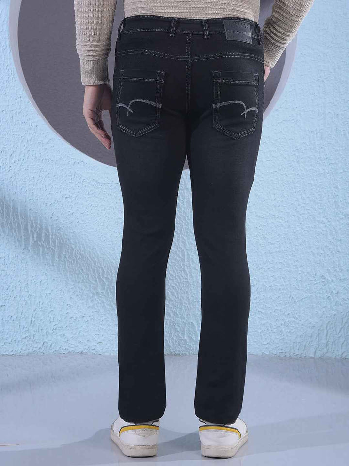 Trendy Charcoal Grey Stretch Casual Jeans