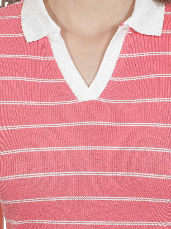 Pink Striped Bodycon Dress