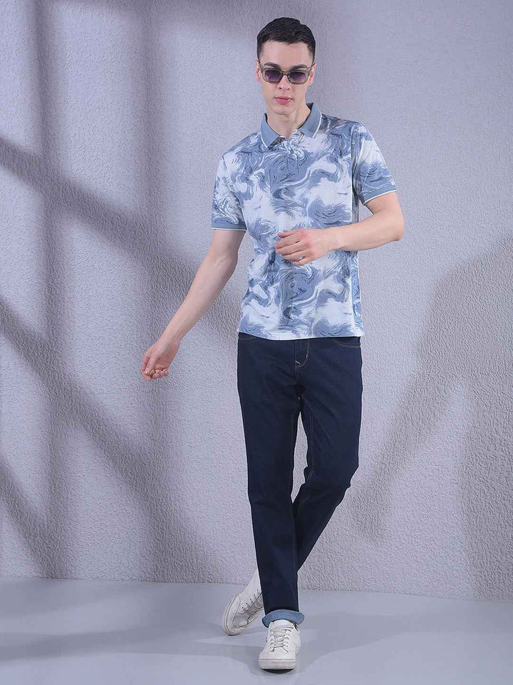 Blue Printed T-Shirt