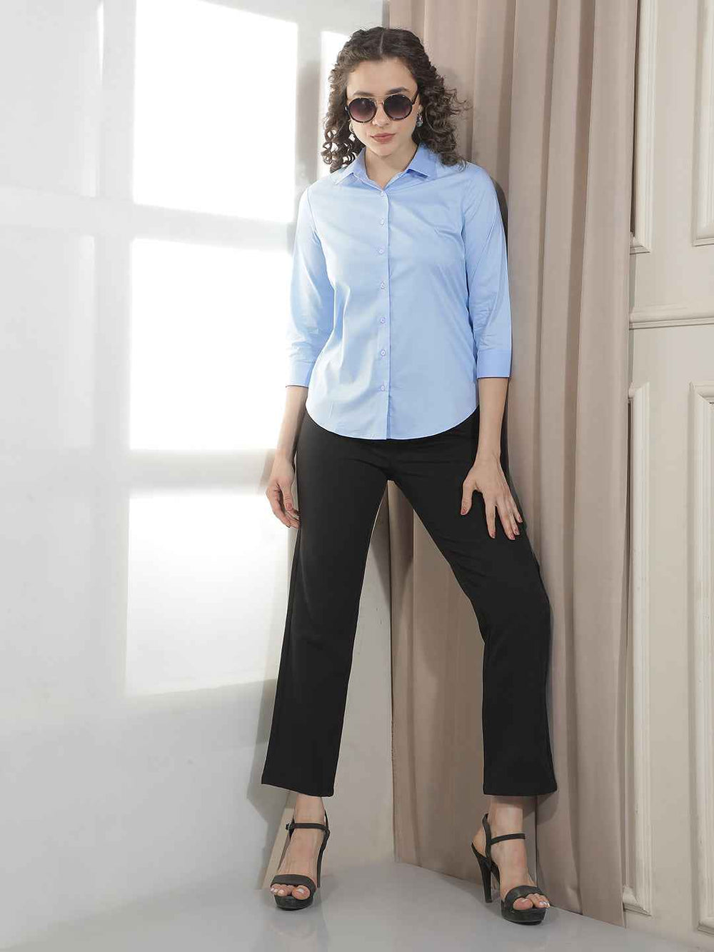 Bright Azure Sky Blue Casual Shirt