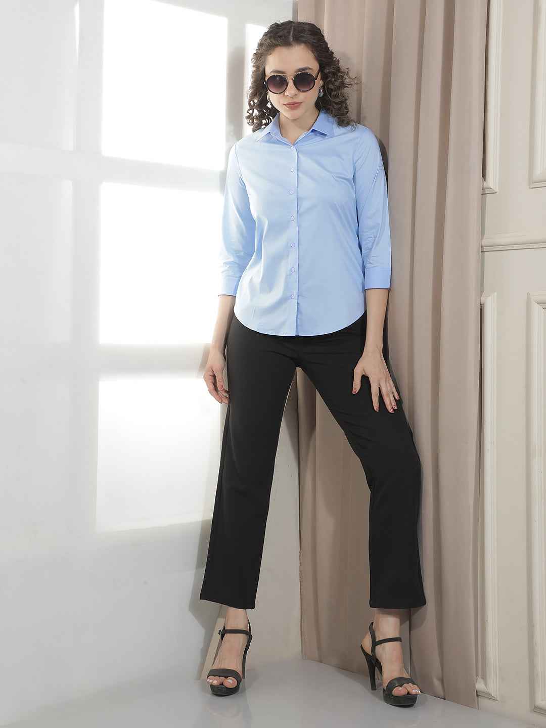 Bright Azure Sky Blue Casual Shirt
