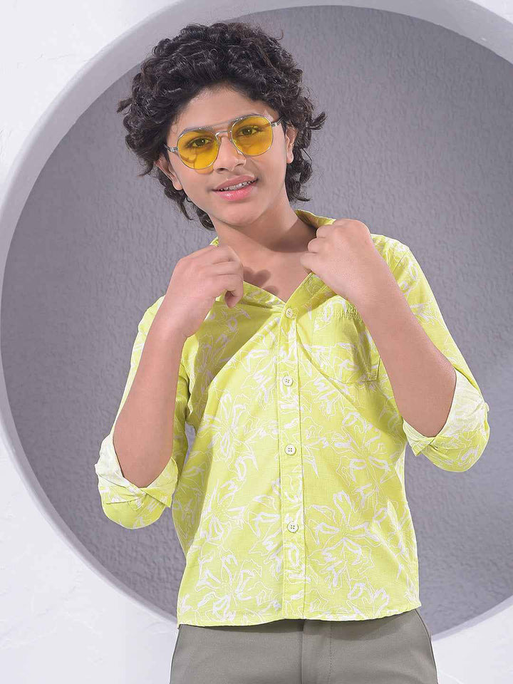 Green Floral Print Shirt