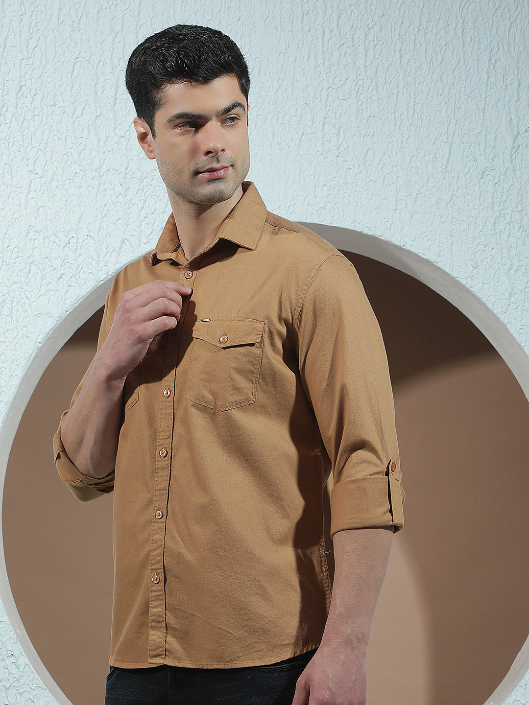 Mustard 100% Cotton Double Pocket Shirt