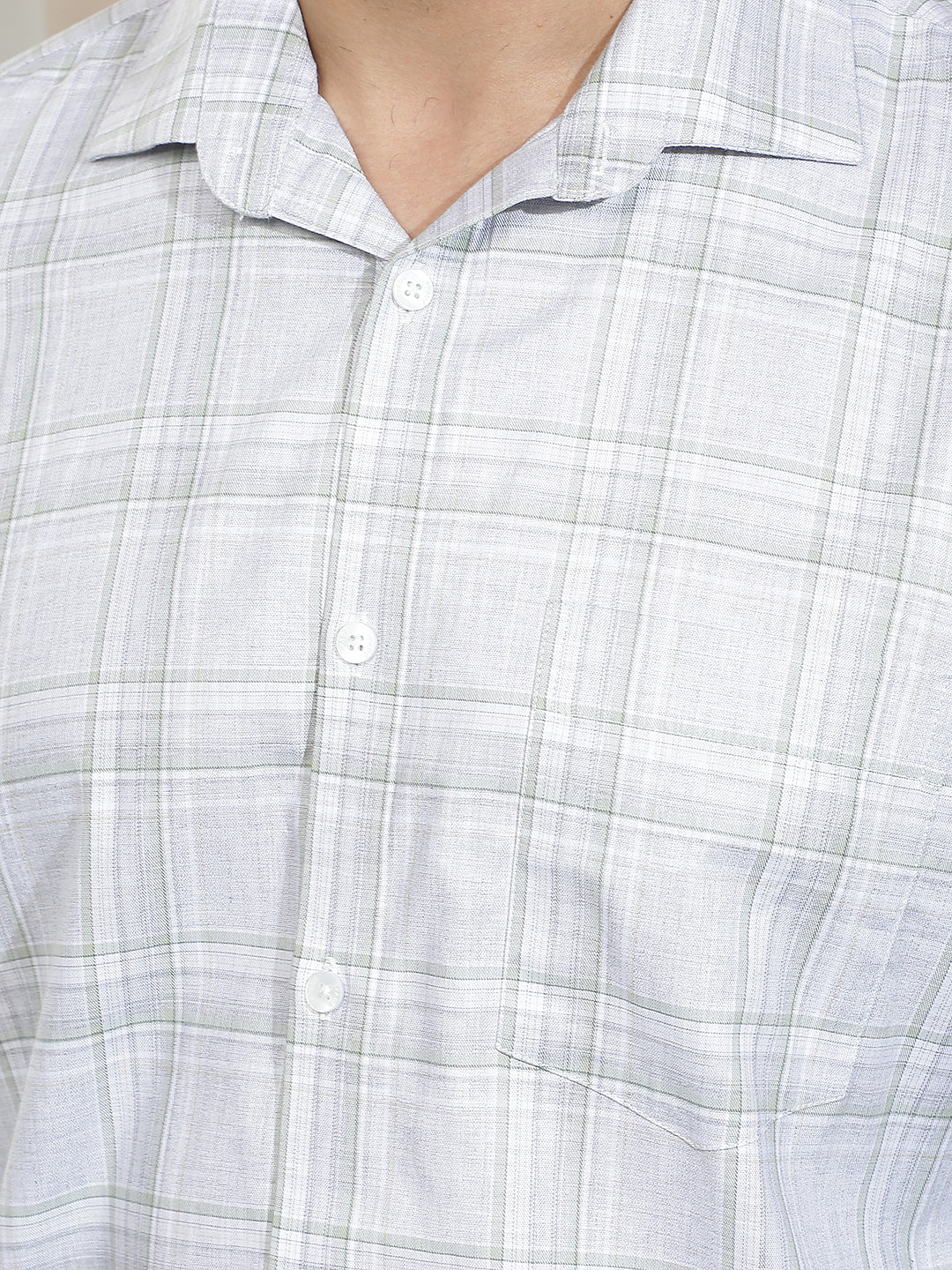 Chic Olive Green Checked Shirt
