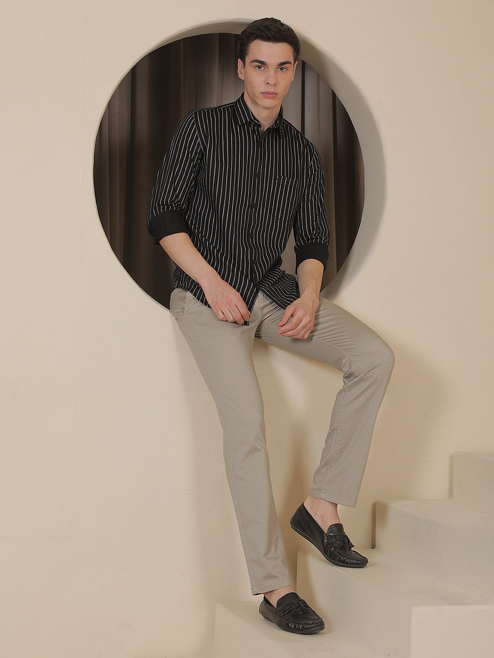 Black Vertical Stripes Shirt