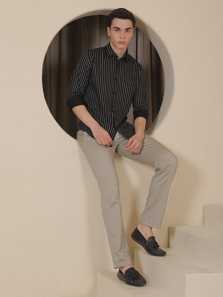Black Vertical Stripes Shirt