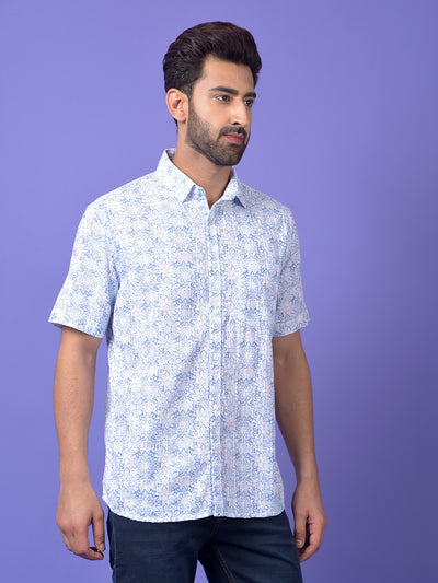 Blue Floral Print Shirt