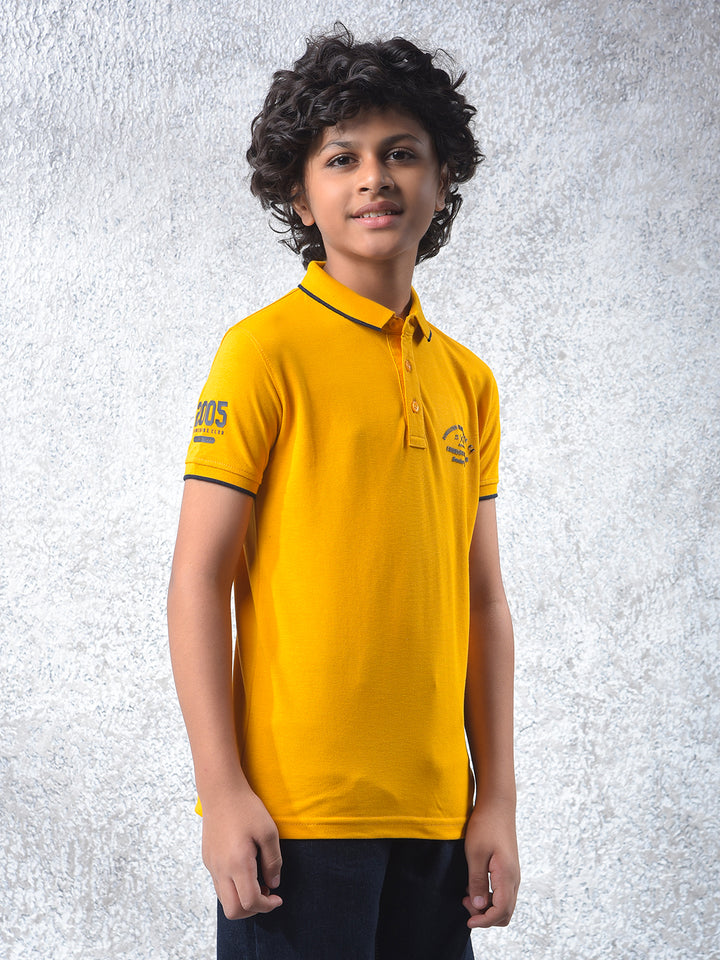 Mustard Polo Neck T-Shirt