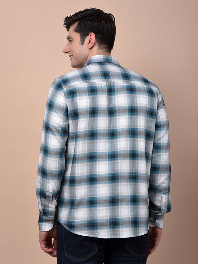 Blue Checked 100% Cotton Shirt