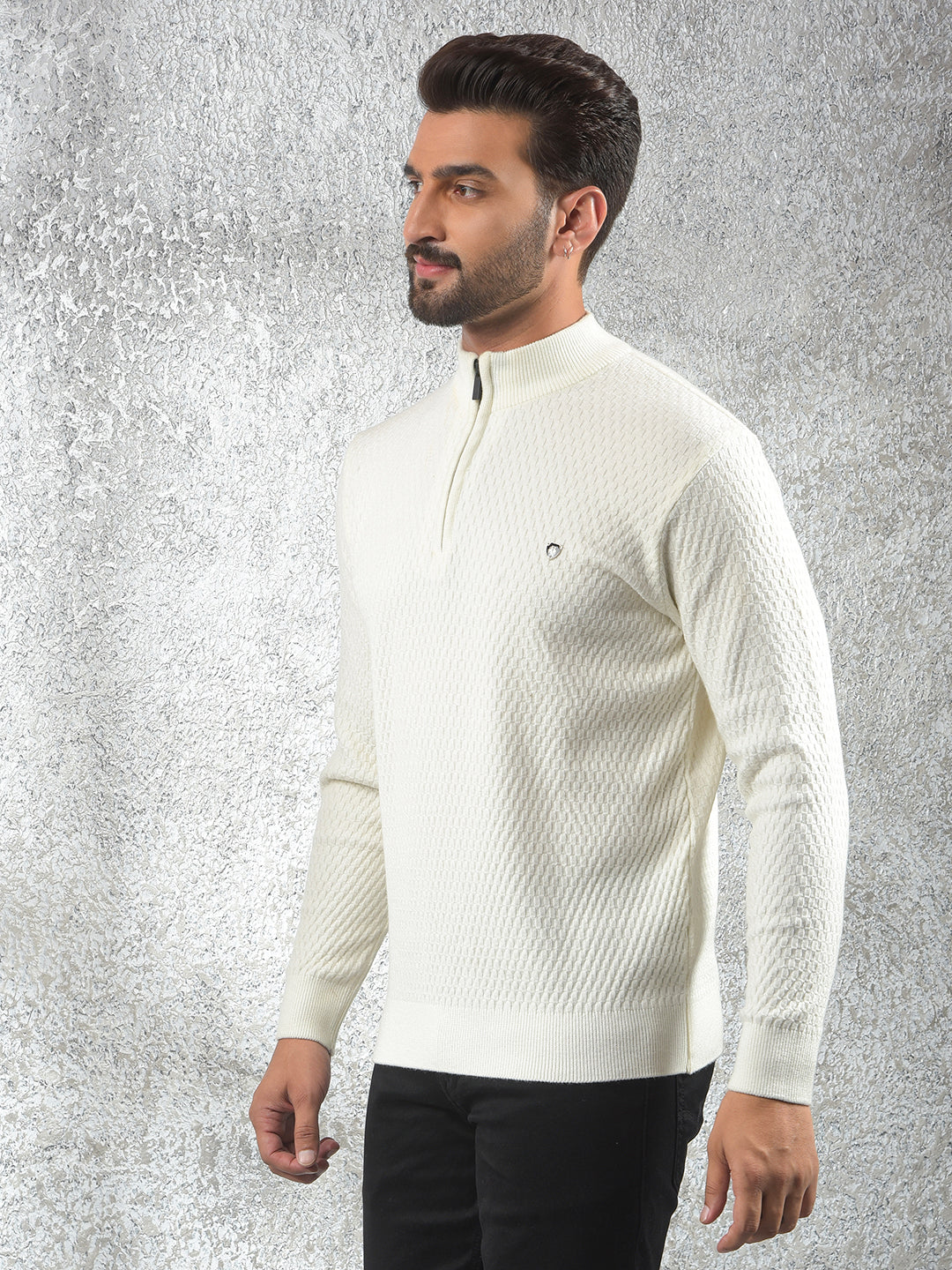 Off White Jacquard Sweater
