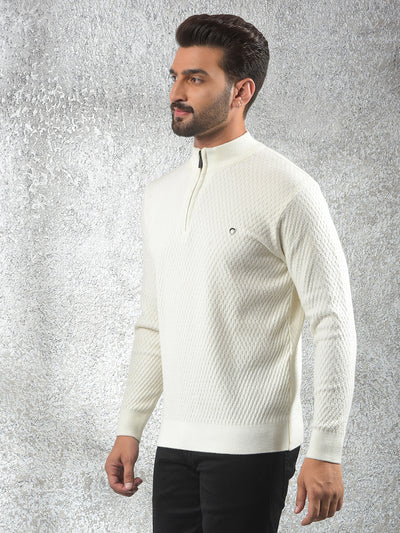 Off White Jacquard Sweater