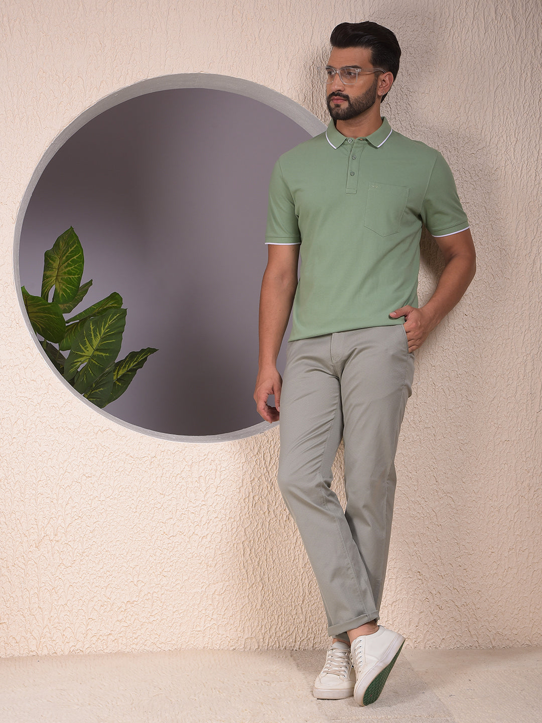 Green Polo Neck T-Shirt