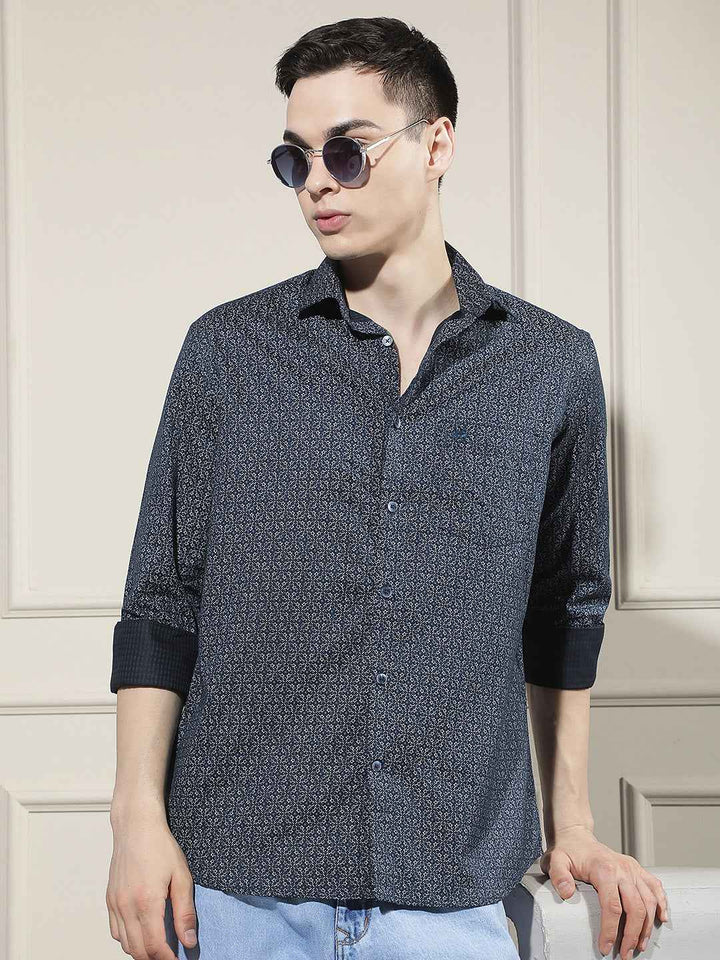 Gentle Blue Printed Shirt