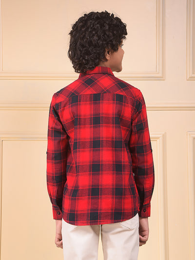 Red Checked 100% Cotton Shirt