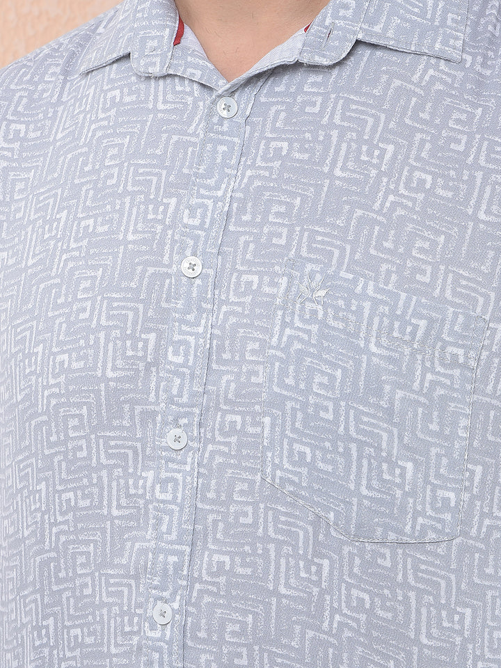Grey Textured Print Everyday Shirt