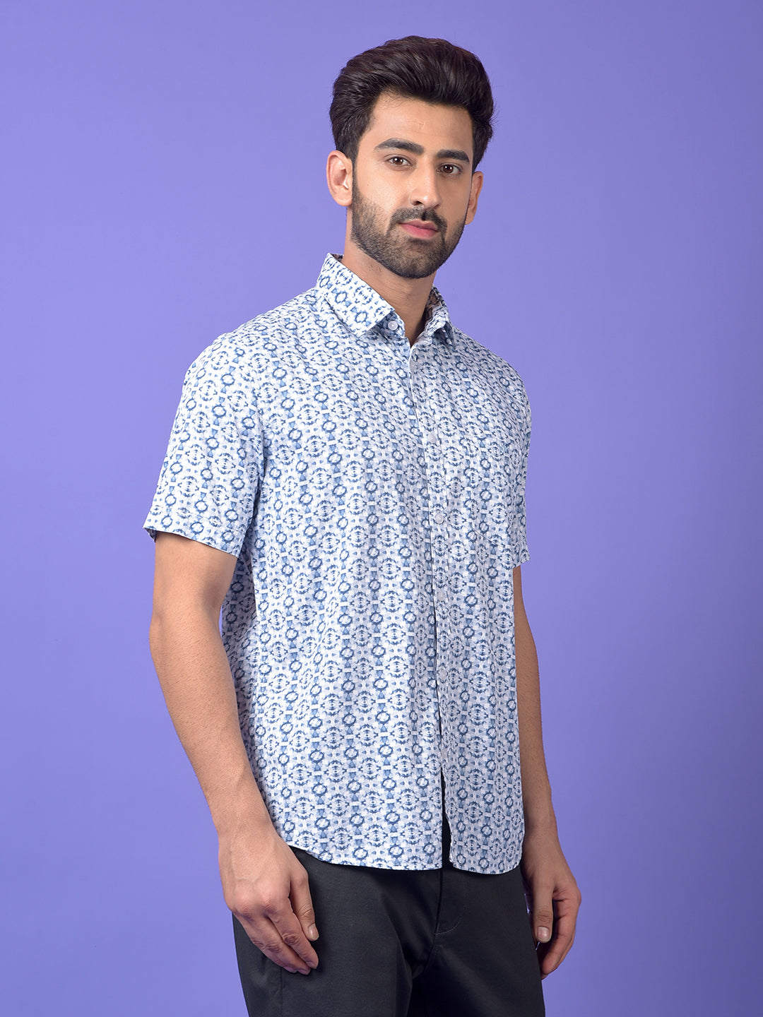 Blue Printed Shirt