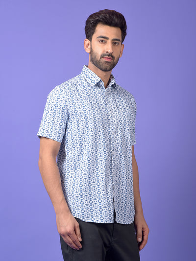 Blue Printed Shirt