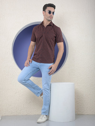 Russet Bloom Printed Maroon Shirt