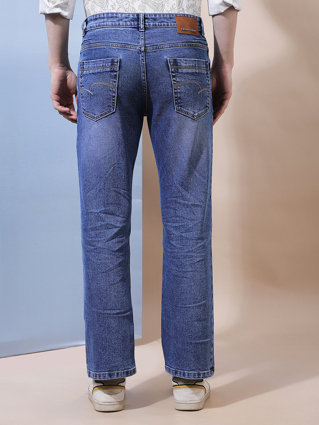 Minimalist Deep Blue Baggy Jeans