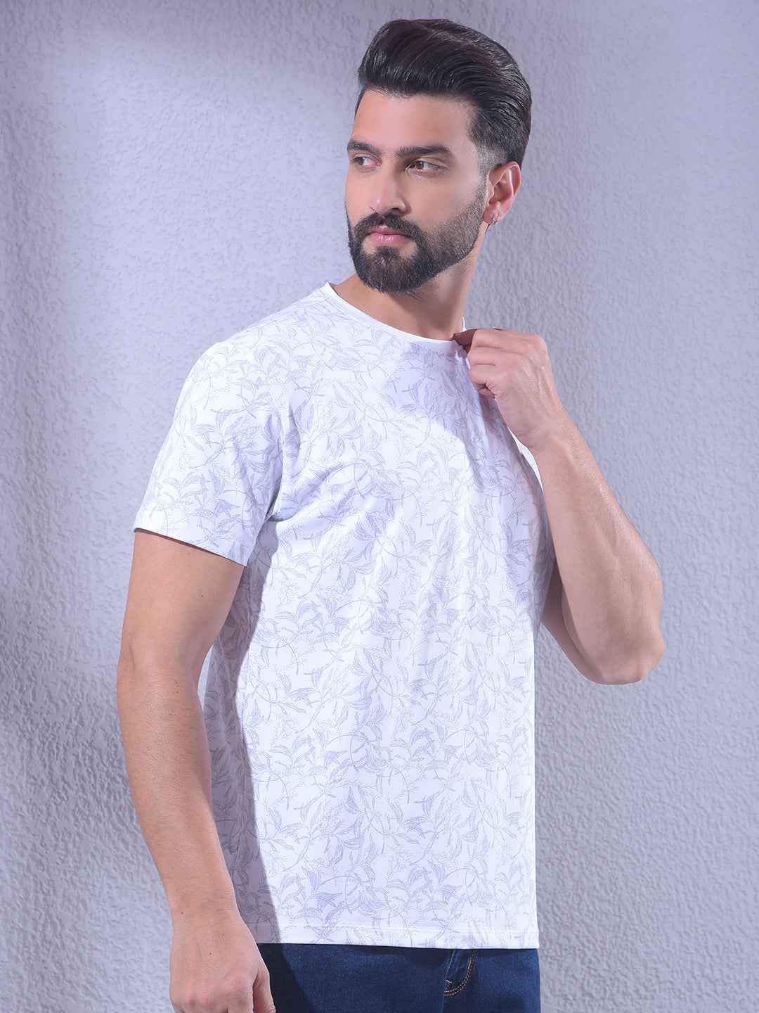 White Floral Print T-Shirt