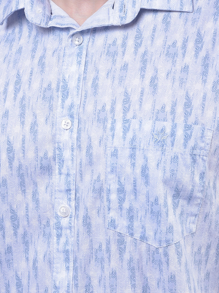 Blue Printed Shirt