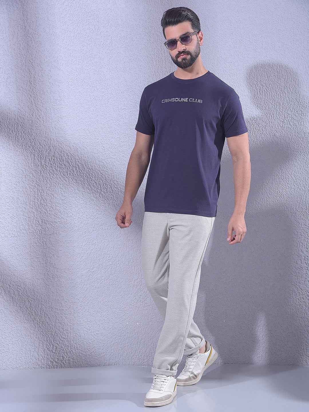 Purple Typographic Print T-Shirt