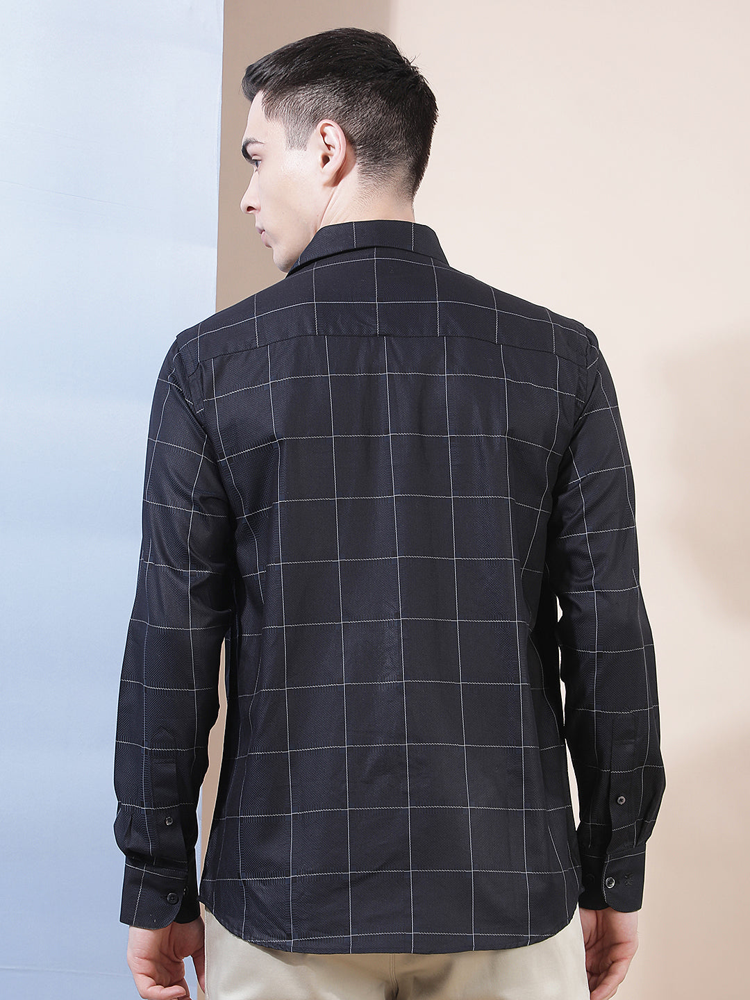 Blue Checked 100% Cotton Shirt
